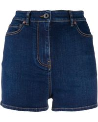 Valentino High Waisted Denim Shorts - Blue
