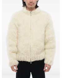 Jil Sander - Fuzzy Zip-Up Wool Cardigan - Lyst