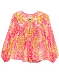 FARM Rio - Pineapple Tapestry Tassel-Neckline Patterned Top - Lyst