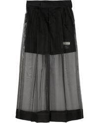 Undercover - Silk-Overlay Wide-Leg Trousers - Lyst