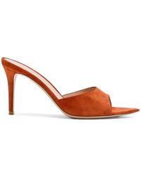 Gianvito Rossi - Elle Suede Slip-On Sandals - Lyst
