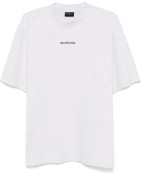 Balenciaga - T-Shirt mit Logo-Stickerei - Lyst