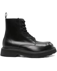 KENZO - Lace-Up Leather Boots - Lyst