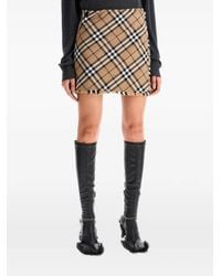 Burberry - Geruite Mini-Rok - Lyst