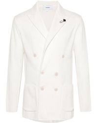 Lardini - Double-breasted Knitted Blazer - Lyst