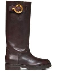 Etro - Bottines En Cuir À Boucle Cachemire - Lyst