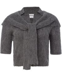 Monse - Cropped Scarf-Detail Sweater - Lyst