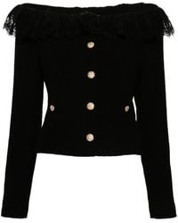 Alessandra Rich - オフショルダー ツイードジャケット - Lyst