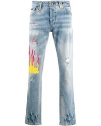 Philipp Plein - Gerade Jeans mit Graffiti-Print - Lyst