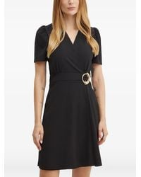 Morgan - Buckle-Detail Wrap-Style Mini Dress - Lyst