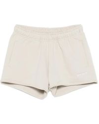 WRSTBHVR - Itia Logo-Embroidered Raw-Cut Shorts - Lyst