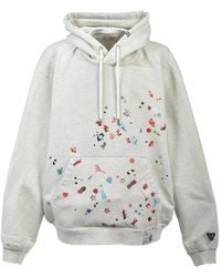 Maison Mihara Yasuhiro - Sticker-Print Stud-Embellished Hoodie - Lyst