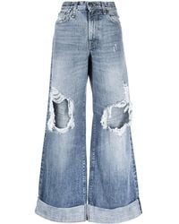 R13 - Jeans a gamba ampia con effetto vissuto - Lyst