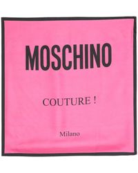 Moschino - Schal aus Bio-Seide mit Logo-Print - Lyst