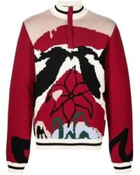 BETHANY WILLIAMS - Abstract-Floral Half-Zip Sweater - Lyst