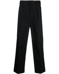 Emporio Armani - Pleat-detail Straight-leg Trousers - Lyst