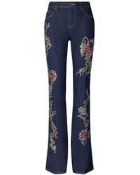 Tory Burch - Embroidered Denim Jeans - Lyst