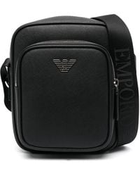 Emporio Armani - Kuriertasche Mit Logo-Schild - Lyst