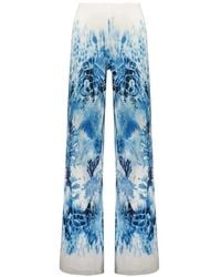 Alberta Ferretti - Graphic-Print Trousers - Lyst