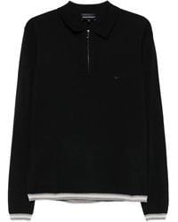 Emporio Armani - Polo En Laine À Col Zippé - Lyst