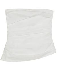 Jonathan Simkhai - Strapless Pleated Bustier Top - Lyst