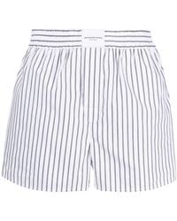 Alexander Wang - Logo-patch Striped Poplin Shorts - Lyst