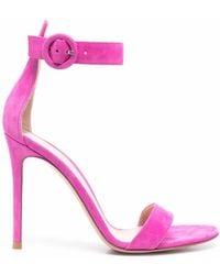 Gianvito Rossi - Portofino 105Mm Suede Sandals - Lyst
