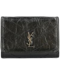 Saint Laurent - Tri-Fold Leather Wallet - Lyst
