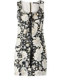 Roberto Cavalli - Abito Corto A Fiori - Lyst