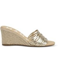 Manebí - Metallic-Leather Wedge Espadrilles - Lyst