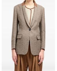 Giorgio Armani - Chevron-Jacquard Single-Breasted Blazer - Lyst