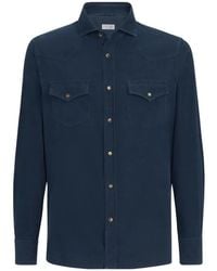 Brunello Cucinelli - Garment-Dyed Easy-Fit Western Shirt - Lyst