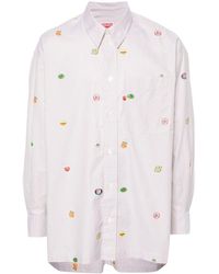 KENZO - Fruit Stickers Striped Shirt - Lyst