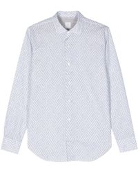 Eleventy - Geometric-print Button-up Shirt - Lyst