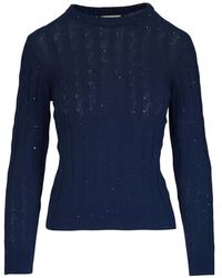 Kinross Cashmere - Cable-Knit Crew-Neck Sweater - Lyst
