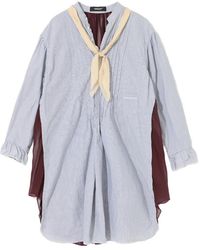 Undercover - Pinstripe Ruffled Blouse - Lyst