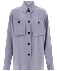 Ferragamo - Silk Oversized Shirt - Lyst