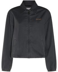 Miu Miu - Logo-Embroidered Zip-Up Jacket - Lyst