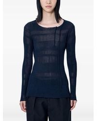 Yohji Yamamoto - Sheer-Knit Ribbed Sweater - Lyst