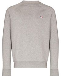 Maison Kitsuné - Round Neck Sweater With Application - Lyst