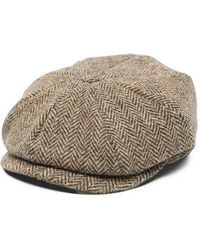 Emporio Armani - Herringbone-Pattern Baker Boy Hat - Lyst
