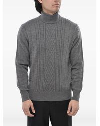 Paolo Pecora - Cable-Knit Mock-Neck Sweater - Lyst