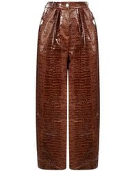 ROWEN ROSE - Pantalon Taille Haute À Effet Crocodile - Lyst