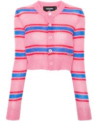 DSquared² - Striped Cropped Cardigan - Lyst