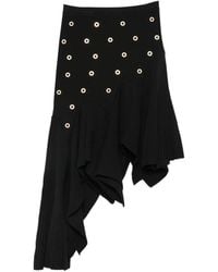 Sandro - Asymmetrischer Strickrock Mit Ösendetail - Lyst