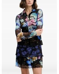 Desigual - Floral Pleated Mini Dress - Lyst
