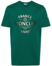 Moncler - Laminated Logo T-shirt Clothing - Lyst