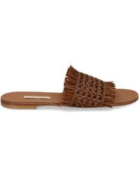 Casadei - Woven-Design Fringed Sandals - Lyst