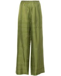 TOTEME - Silk Monogram Trousers - Lyst