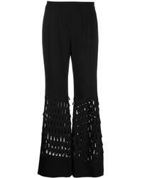 Alberta Ferretti - Pinked-Detail Flared Trousers - Lyst